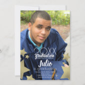 Foto afstuderen Celebration Stars Script Kaart (Voorkant)