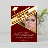 Foto Afstuderen Ceremony School Colors Folie Uitnodiging (Staand Voorkant)