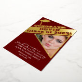 Foto Afstuderen Ceremony School Colors Folie Uitnodiging (Gedraaid)