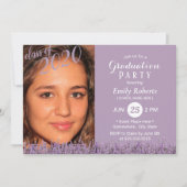 Foto Afstuderen Classy Lavender Floral Paars Kaart (Voorkant)