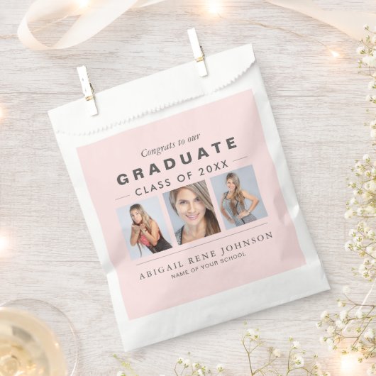 Foto Afstuderen Collage Afstuderen Lichtroze Bedankzakje (Geknipt)