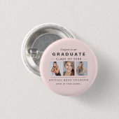 Foto Afstuderen Collage Afstuderen Lichtroze Ronde Button 3,2 Cm (Voorkant /achterkant)