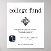 Foto Afstuderen College Fonds Donatie QR Code Sign Poster (Voorkant)