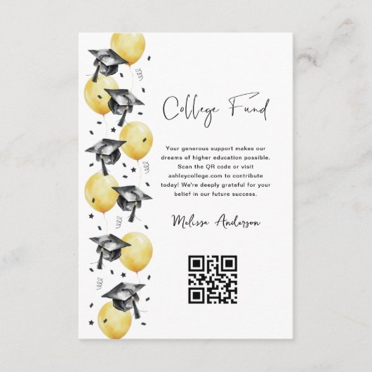 Foto Afstuderen college fonds Informatiekaartje (Voorkant)