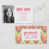 Foto Afstuderen | Colorful Zigzag Chevron Contactkaartje (Voorkant / Achterkant)