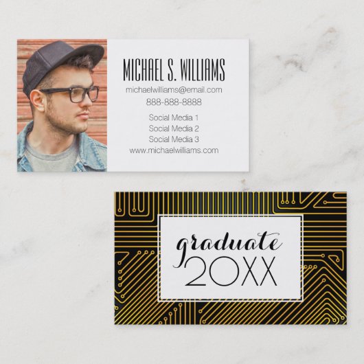 Foto Afstuderen | Computercircuit Contactkaartje (Voorkant / Achterkant)