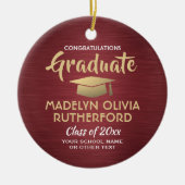 Foto-Afstuderen-congraten geborsteld Bourgogne & G Keramisch Ornament (Voorkant)