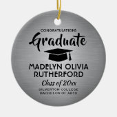 Foto-Afstuderen-congraten geborsteld voor onvrucht Keramisch Ornament (Voorkant)