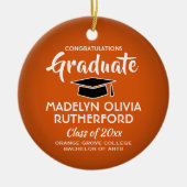 Foto Afstuderen Congrates Oranje Black and White Keramisch Ornament (Voorkant)