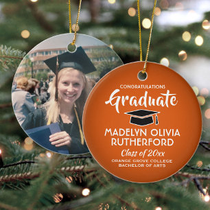 Foto Afstuderen Congrates Oranje Black and White Keramisch Ornament