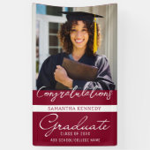 Foto Afstuderen Congrats Afstudeerder 2023 Burgund Spandoek (Verticaal)