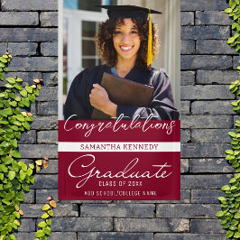 Foto Afstuderen Congrats Afstudeerder 2023 Burgund Spandoek