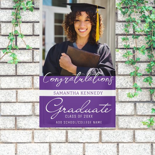 Foto Afstuderen Congrats Afstudeerder 2023 Paars Spandoek