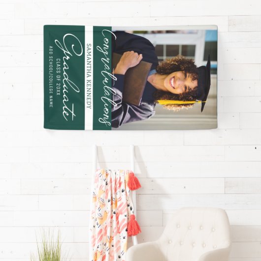 Foto Afstuderen Congrats Afstudeerder Green Class  Spandoek (Insitu)