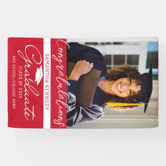 Foto Afstuderen Congrats Afstudeerder Red Class of Spandoek (Horizontaal)