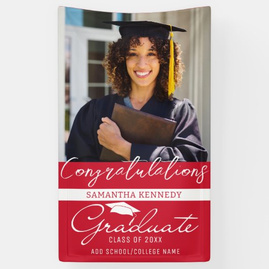 Foto Afstuderen Congrats Afstudeerder Red Class of Spandoek (Verticaal)