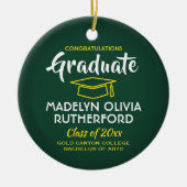 Foto Afstuderen Congrats Green Gold Yellow White Keramisch Ornament (Voorkant)