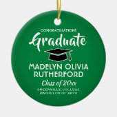 Foto Afstuderen Congrats Green White en Black Keramisch Ornament (Voorkant)