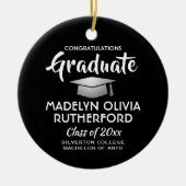 Foto Afstuderen Congrats Modern Black and White Keramisch Ornament (Voorkant)