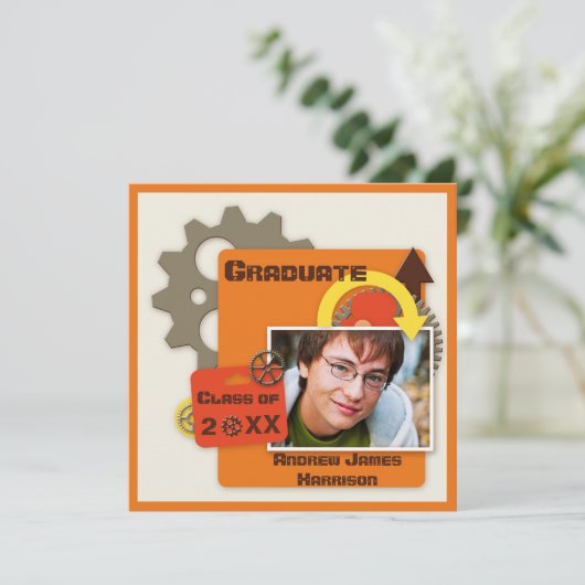 Foto Afstuderen Cool Gears Kaart (Staand voorkant)