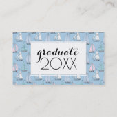 Foto Afstuderen | Cute Sailboat Pattern Contactkaartje (Achterkant)