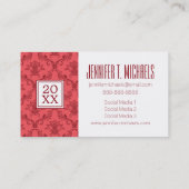 Foto Afstuderen | Damask Floral Pattern Contactkaartje (Achterkant)