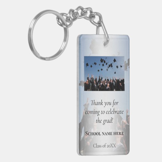 Foto Afstuderen Dank u Favor Gift Sleutelhanger (Voorkant Links)