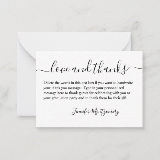 Foto Afstuderen Dank u Kaart voor kleine notitie Notitiekaartje (Achterkant)