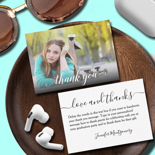 Foto Afstuderen Dank u Kaart voor kleine notitie Notitiekaartje