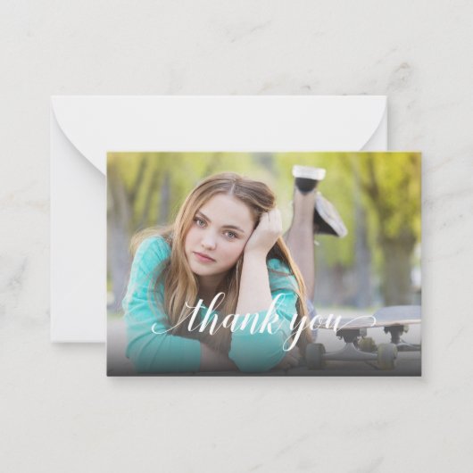 Foto Afstuderen Dank u Klein Notitiekaartje (Voorkant)