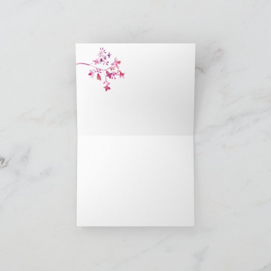 Foto Afstuderen Dank u met Waterverf Flowers Bedankkaart (Binnen)