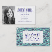Foto Afstuderen | Decoratieve Zee Wave Background Contactkaartje (Voorkant / Achterkant)