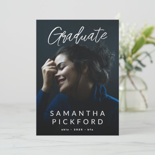 Foto Afstuderen Editable University Afstudeerder Aankondiging (Staand voorkant)