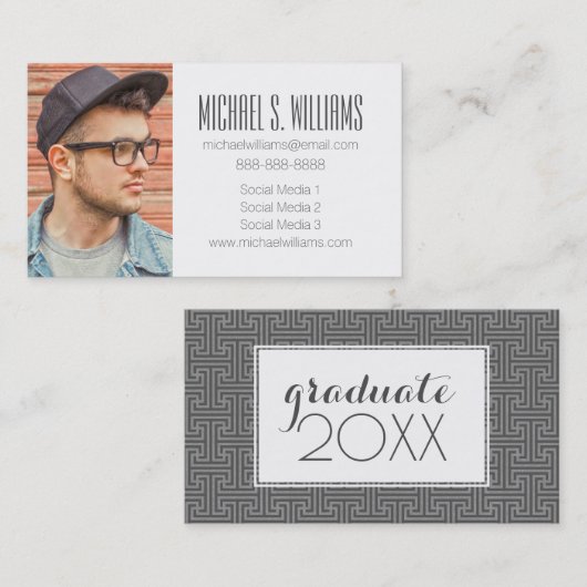 Foto Afstuderen | Eenvoudige geometrische vormen Contactkaartje (Voorkant / Achterkant)