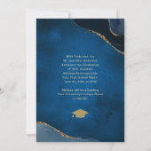 Foto Afstuderen Elegant Navy Blue aankondiging (Achterkant)