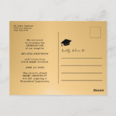 Foto Afstuderen Elegant Navy Blue aankondiging Briefkaart (Achterkant)