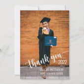 Foto Afstuderen Elegant Script Hartelijk dank Bedankkaart (Voorkant)