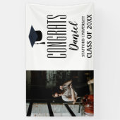 Foto Afstuderen Gefeliciteerd Aangepaste naam Spandoek (Verticaal)