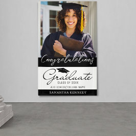 Foto Afstuderen Gefeliciteerd Afstudeerder 2025 Zw Spandoek