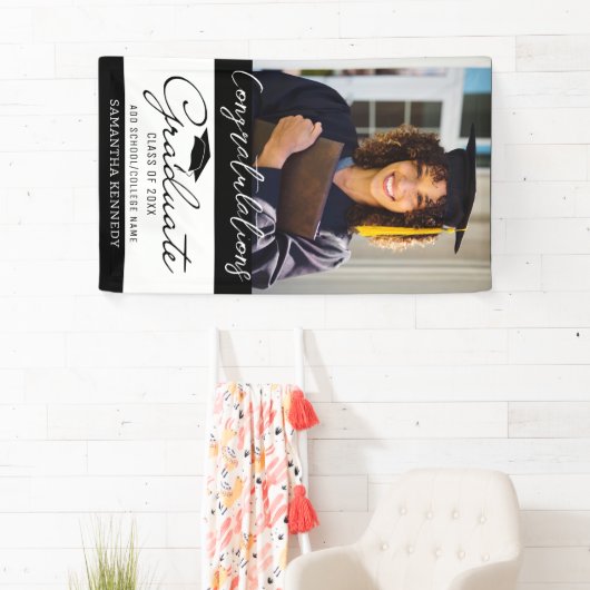 Foto Afstuderen Gefeliciteerd Afstudeerder 2025 Zw Spandoek (Insitu)