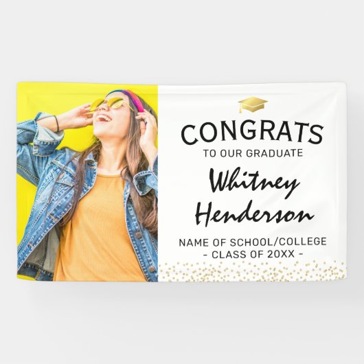 Foto Afstuderen Gefeliciteerd Spandoek (Horizontaal)