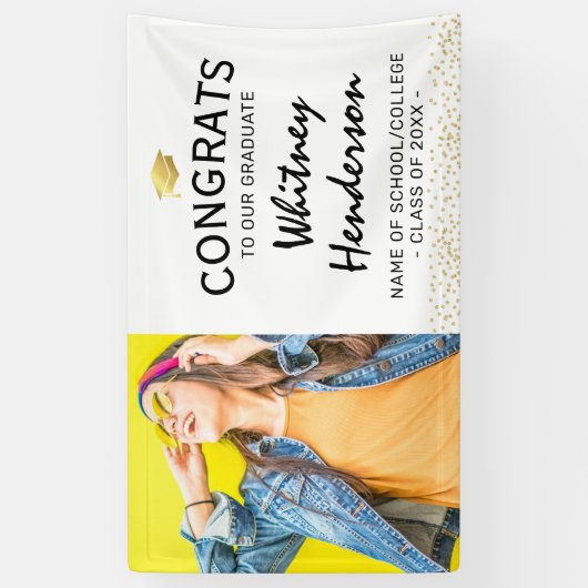 Foto Afstuderen Gefeliciteerd Spandoek (Verticaal)