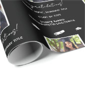 Foto Afstuderen Gefeliciteerd, zwart en wit Cadeaupapier (Rol Hoek)