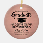 Foto Afstuderen gegoten roze roze roze goud Keramisch Ornament (Voorkant)