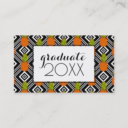 Foto Afstuderen | Geometrische anananassen Contactkaartje (Achterkant)