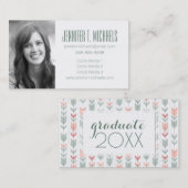 Foto Afstuderen | Geometrische Retrostijl Contactkaartje (Voorkant / Achterkant)