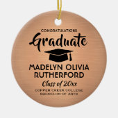 Foto Afstuderen gepenselde koper en zwart Keramisch Ornament (Voorkant)