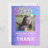 Foto afstuderen girale afstudeerder-typografie 8e  bedankkaart (Voorkant)