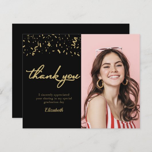 Foto Afstuderen Gold Black Budget Hartelijk dank (Voorkant / Achterkant)