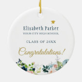 Foto afstuderen Gold script, klasse jaar elegant Keramisch Ornament (Achterkant)